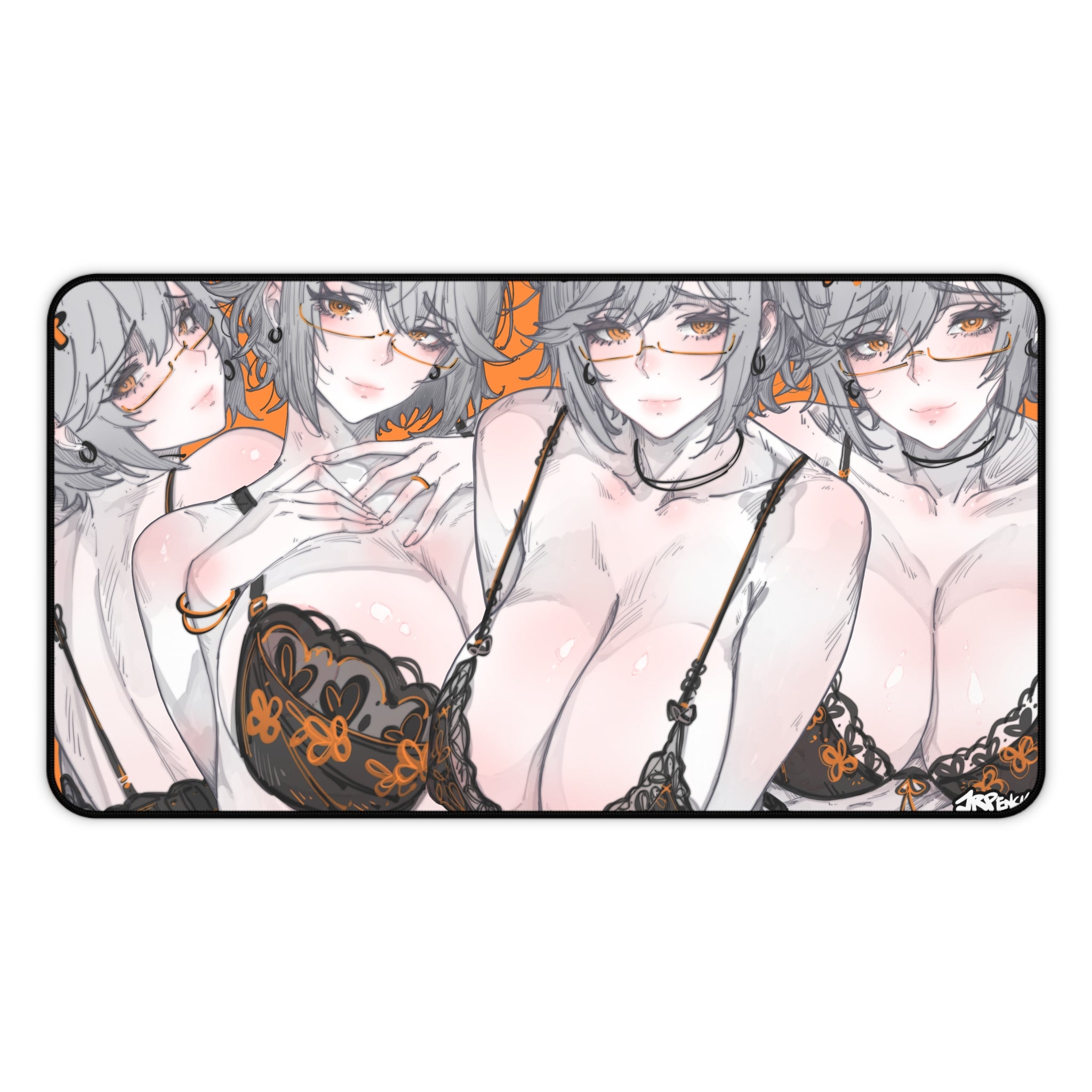 3330 - 橙壁纸 / orange wallpaper v2 Desk Mat
