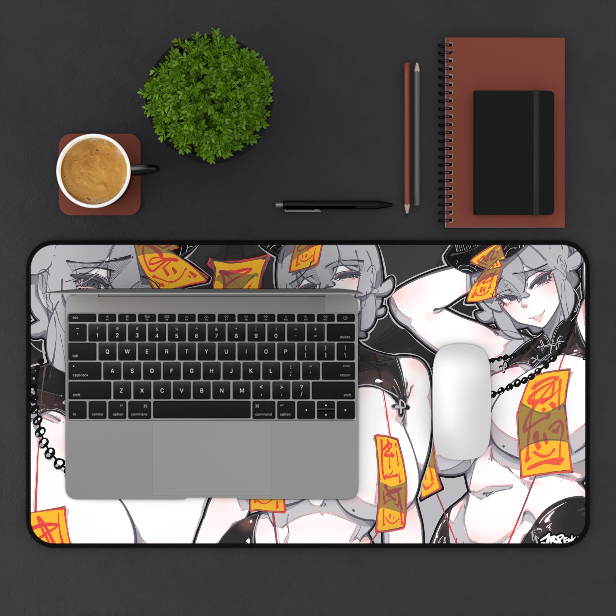 3091 - 灰壁纸 / grey wallpaper Desk Mat