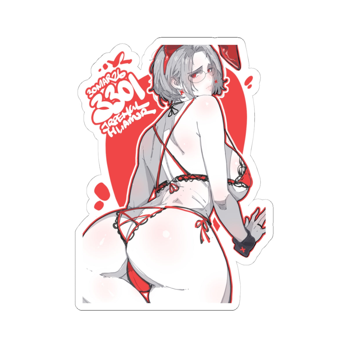 3301 - 红 / red v2 Stickers
