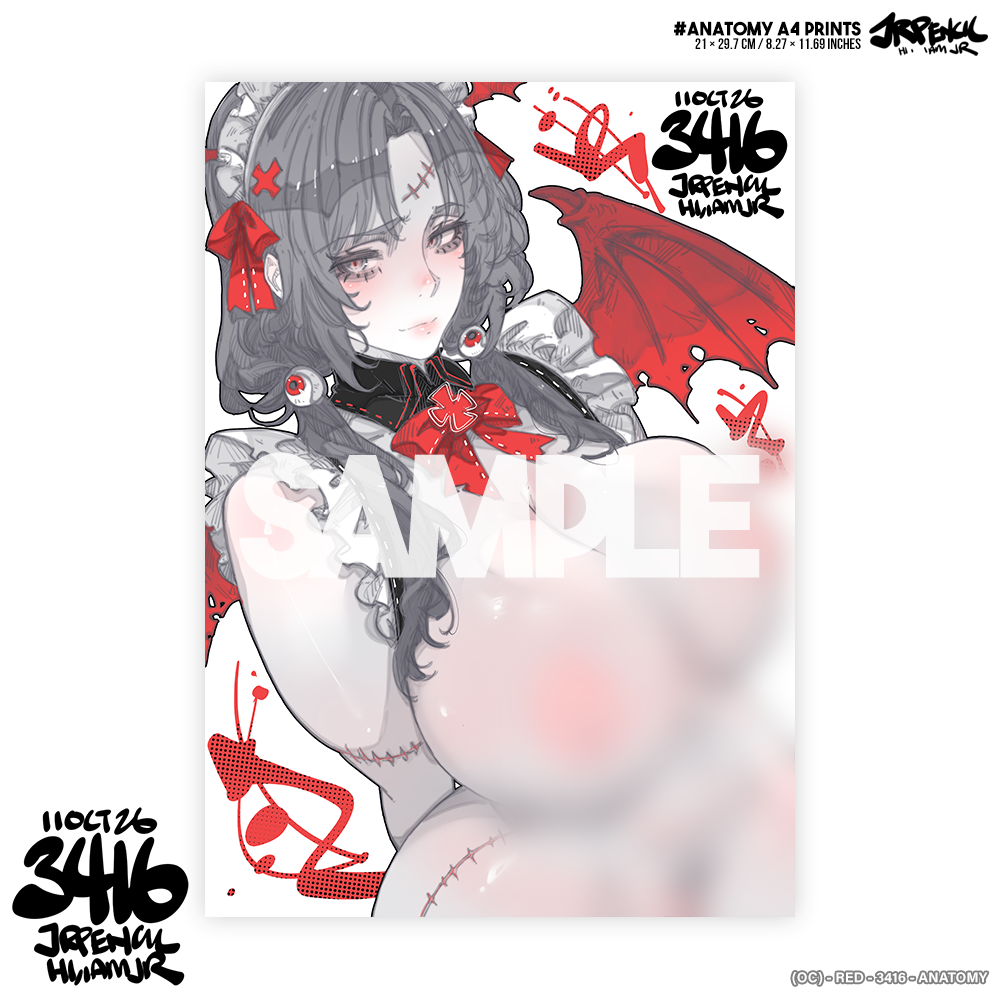 3416 - 红 / Red Anatomy Prints
