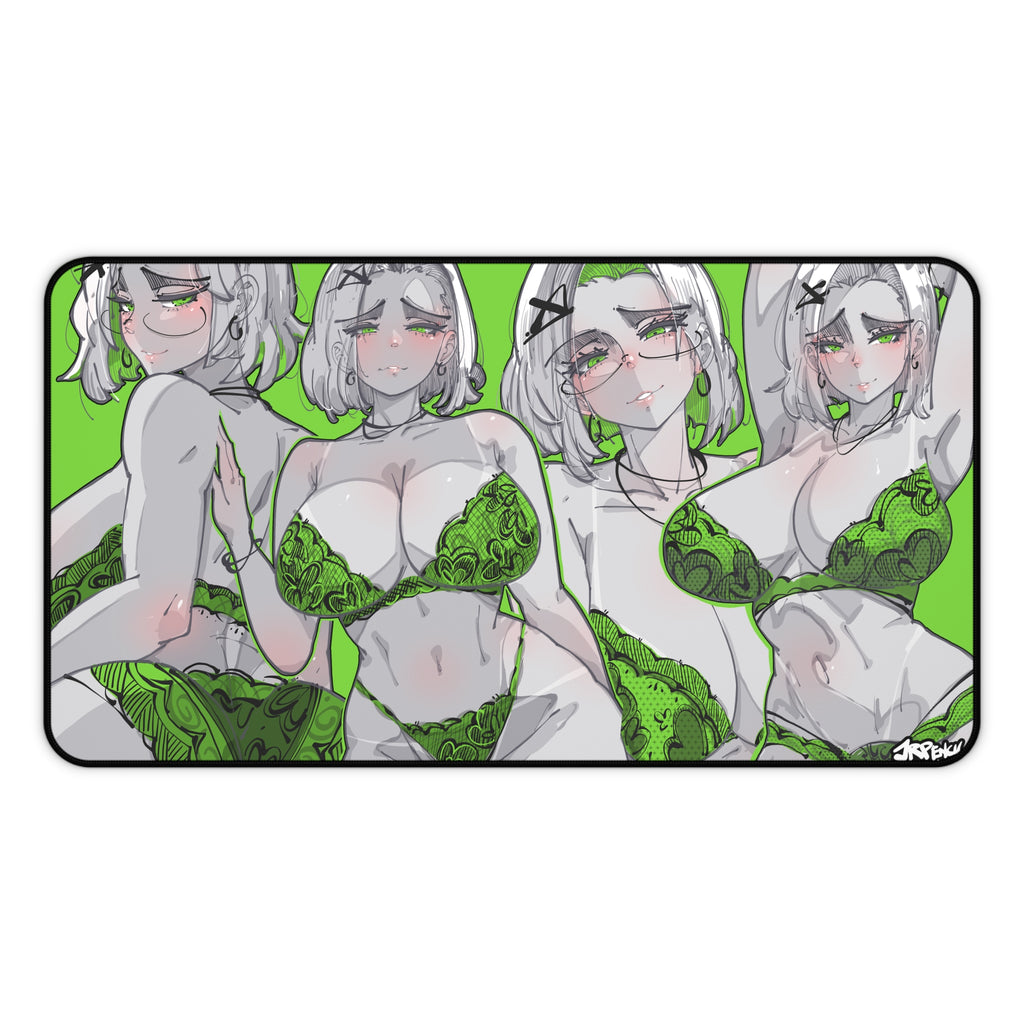 3246 - 绿壁纸 / green wallpaper v2 Desk Mat