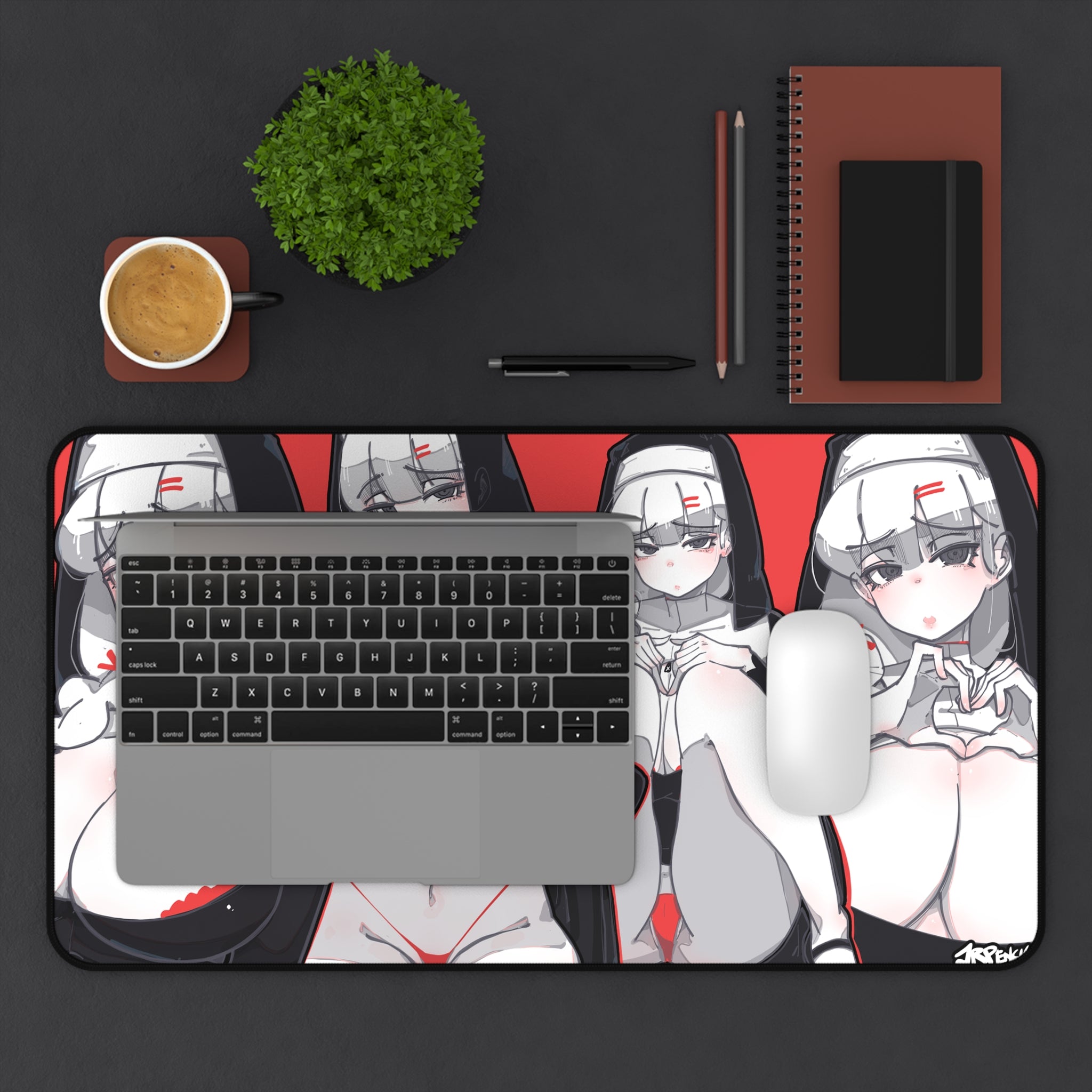 3086 - 红壁纸 / red wallpaper v1 Desk Mat