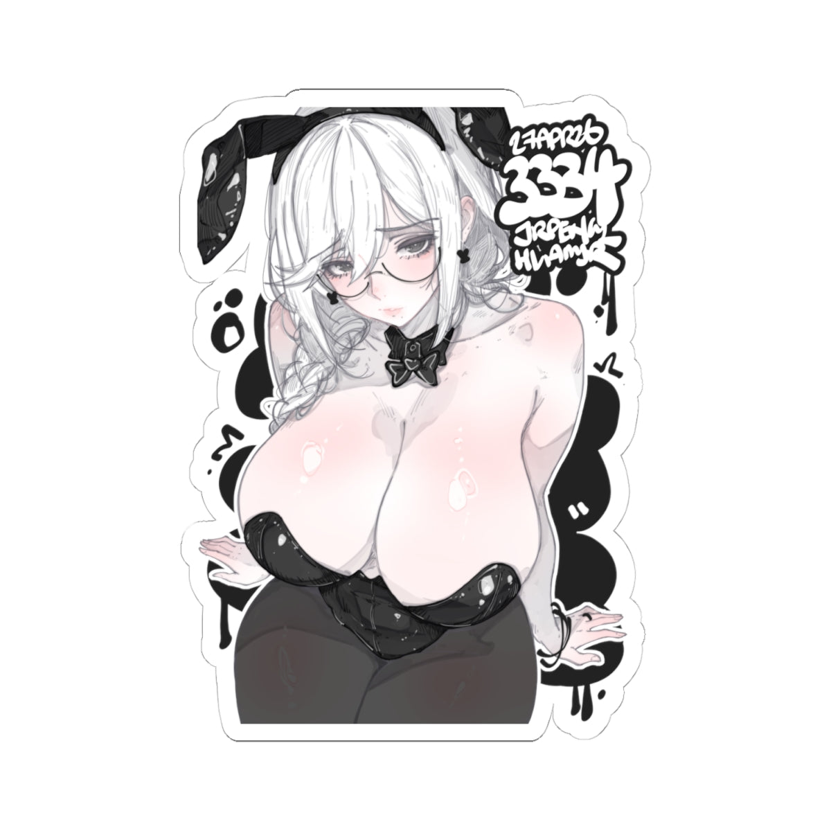 3334 - 黑 / black v1 Stickers
