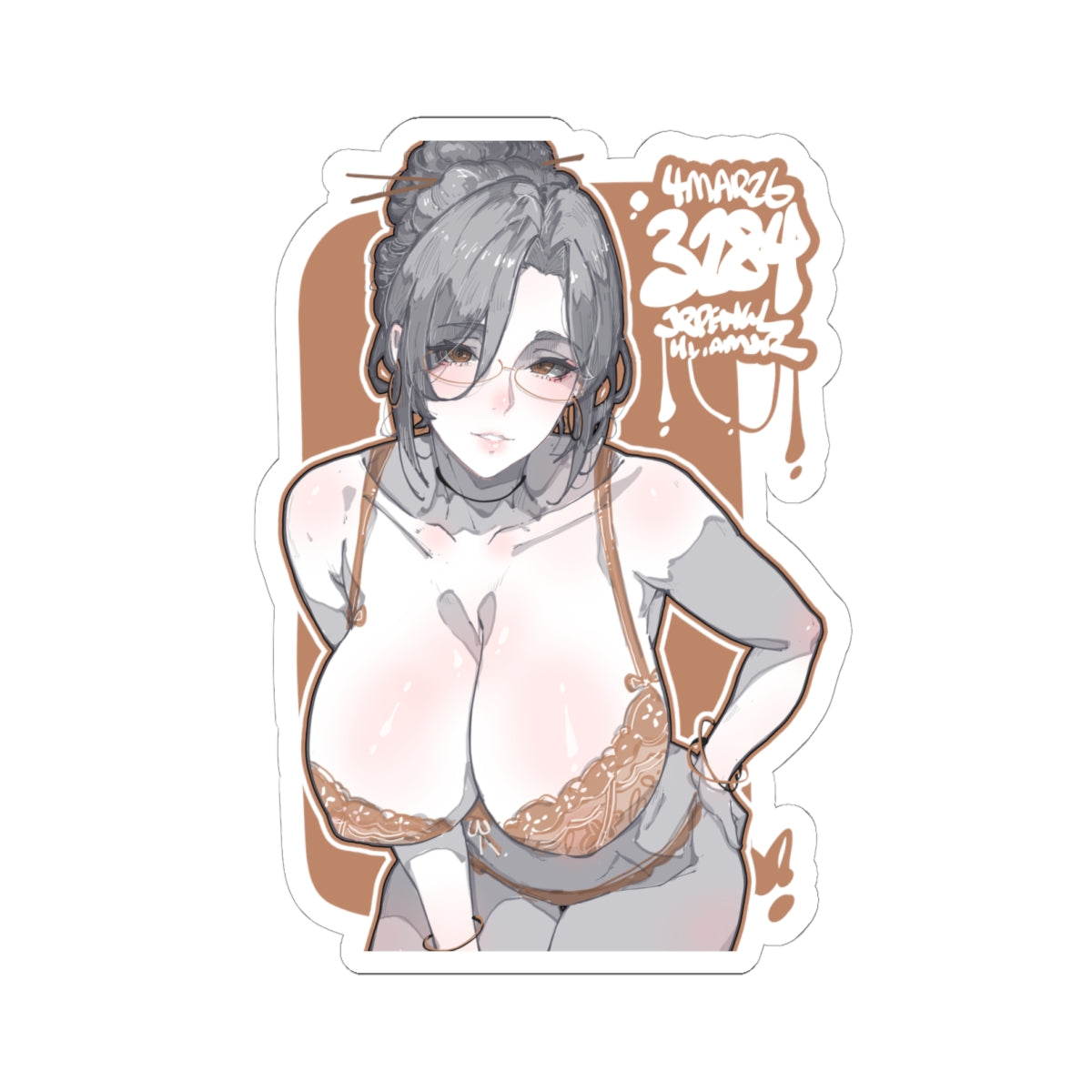 3284 - 褐 / brown v2 Stickers