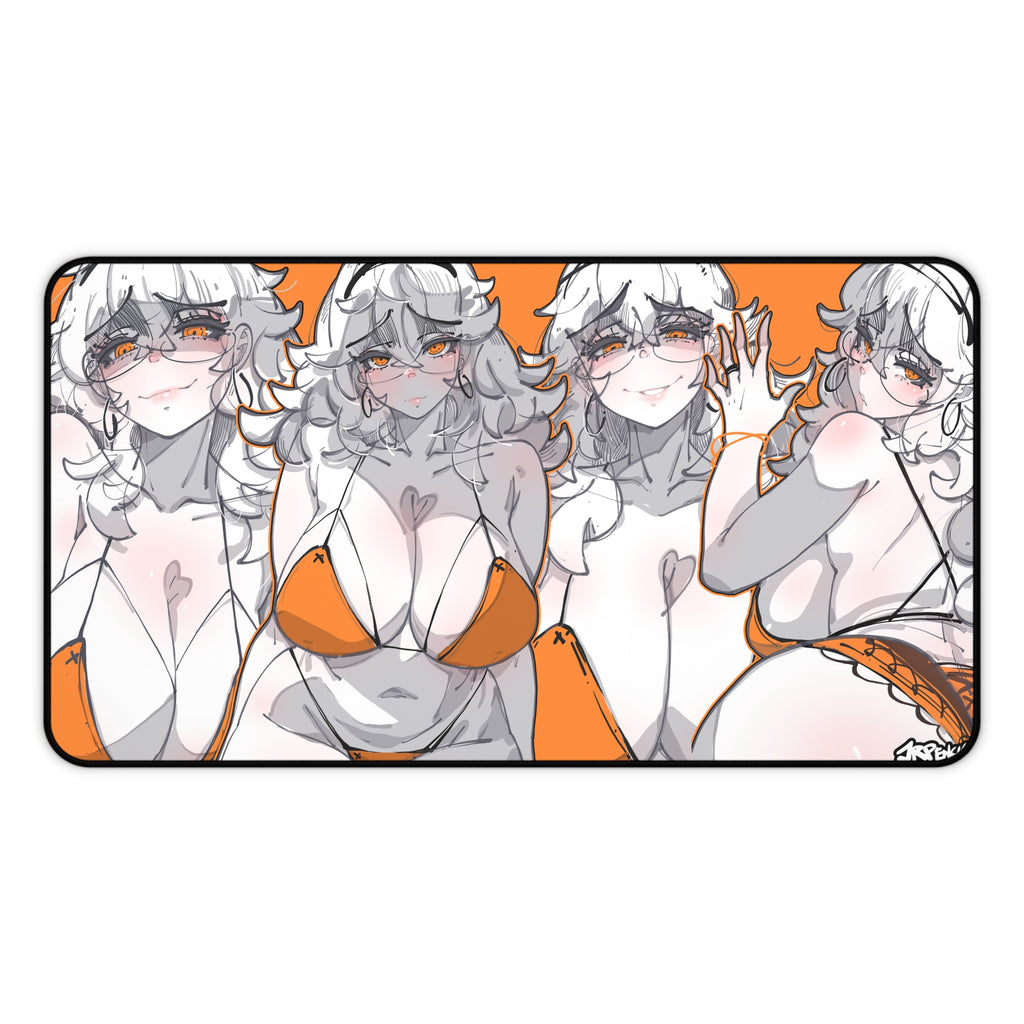 3258 - 橙壁纸 / orange wallpaper v2 Desk Mat