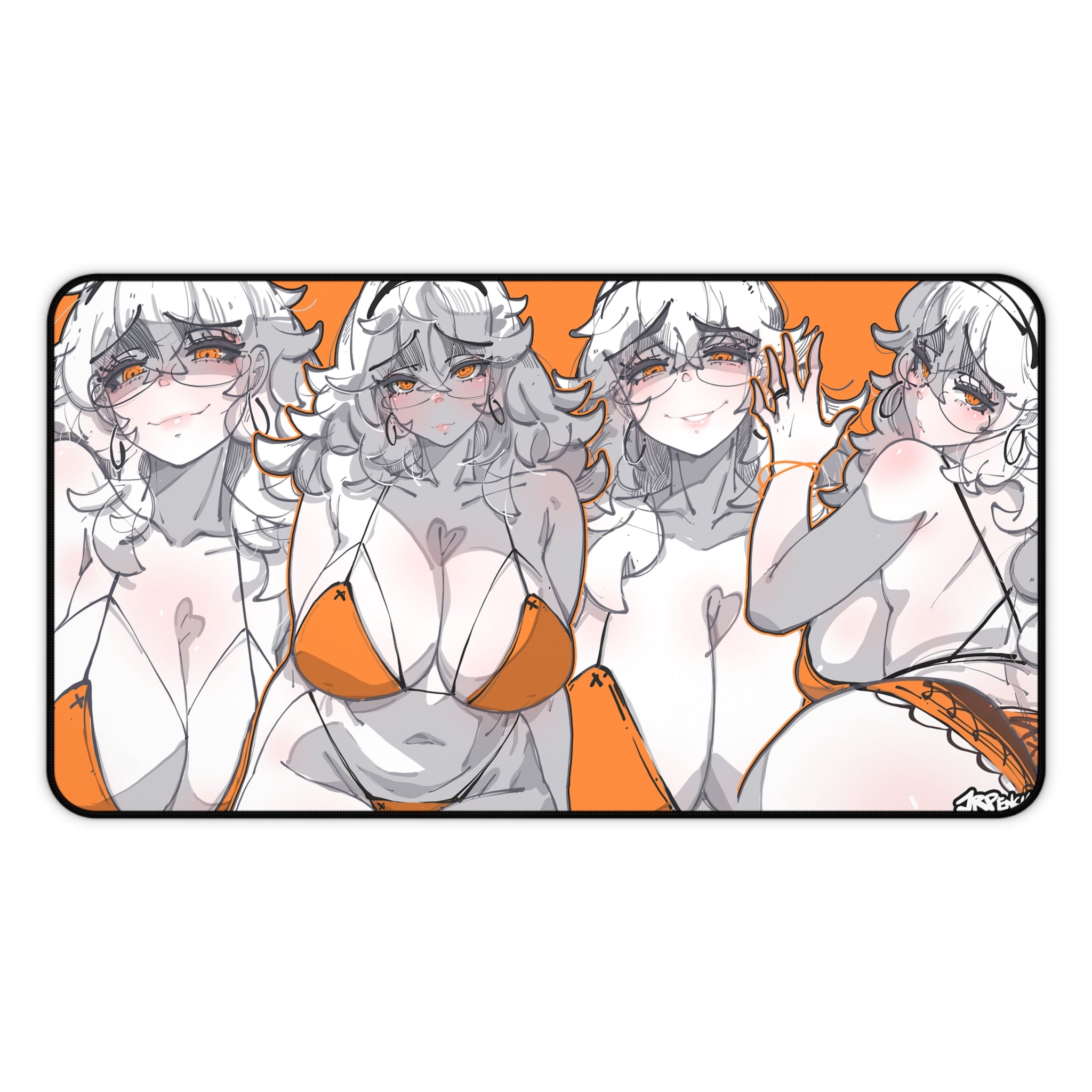 3258 - 橙壁纸 / orange wallpaper v2 Desk Mat