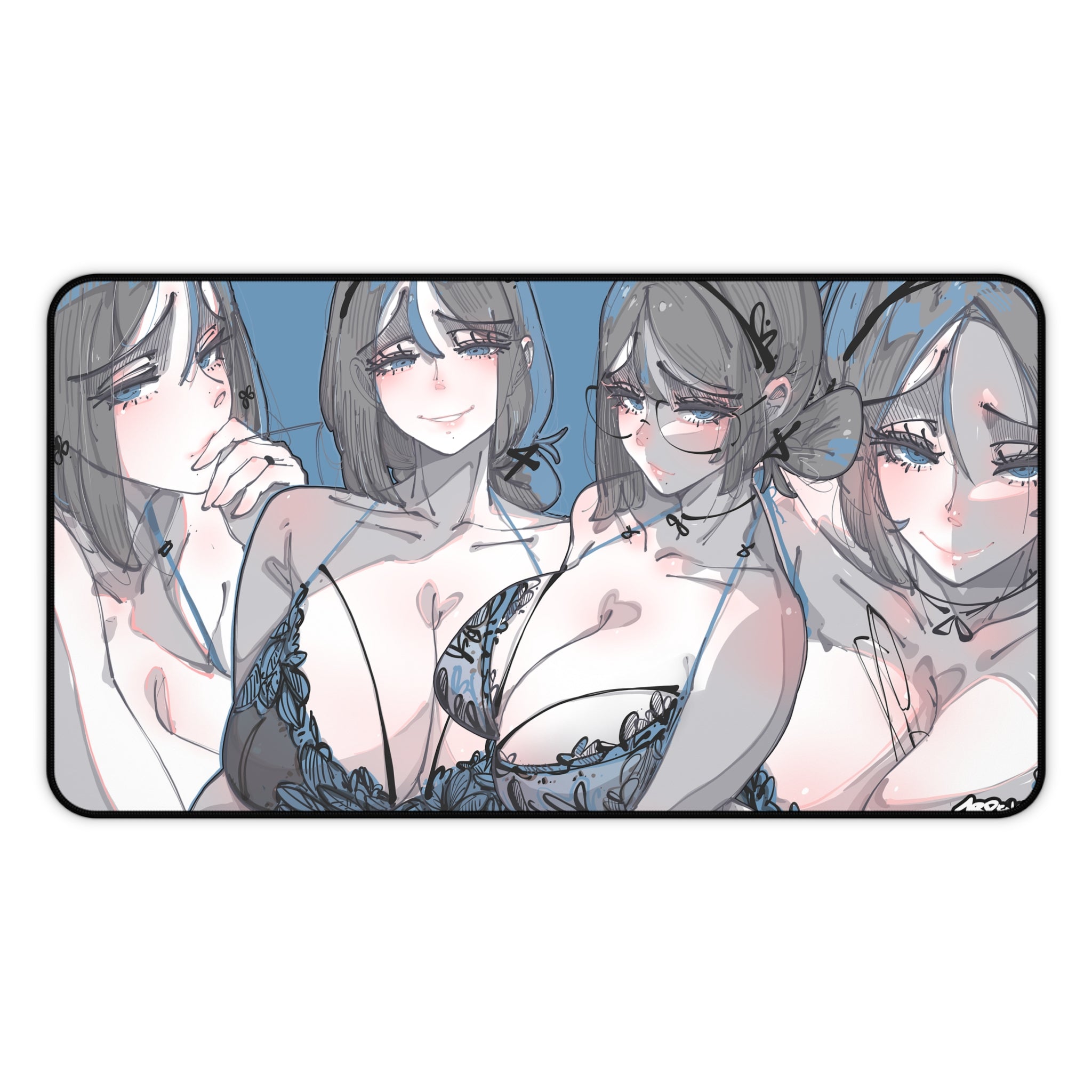 3228 - 蓝壁纸 / blue wallpaper v2 Desk Mat