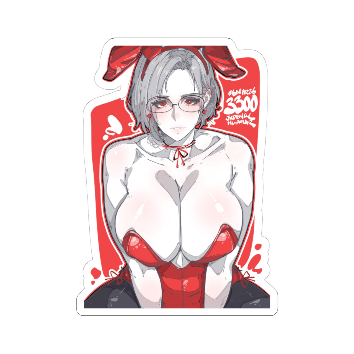 3300 - 红 / red v1 Stickers