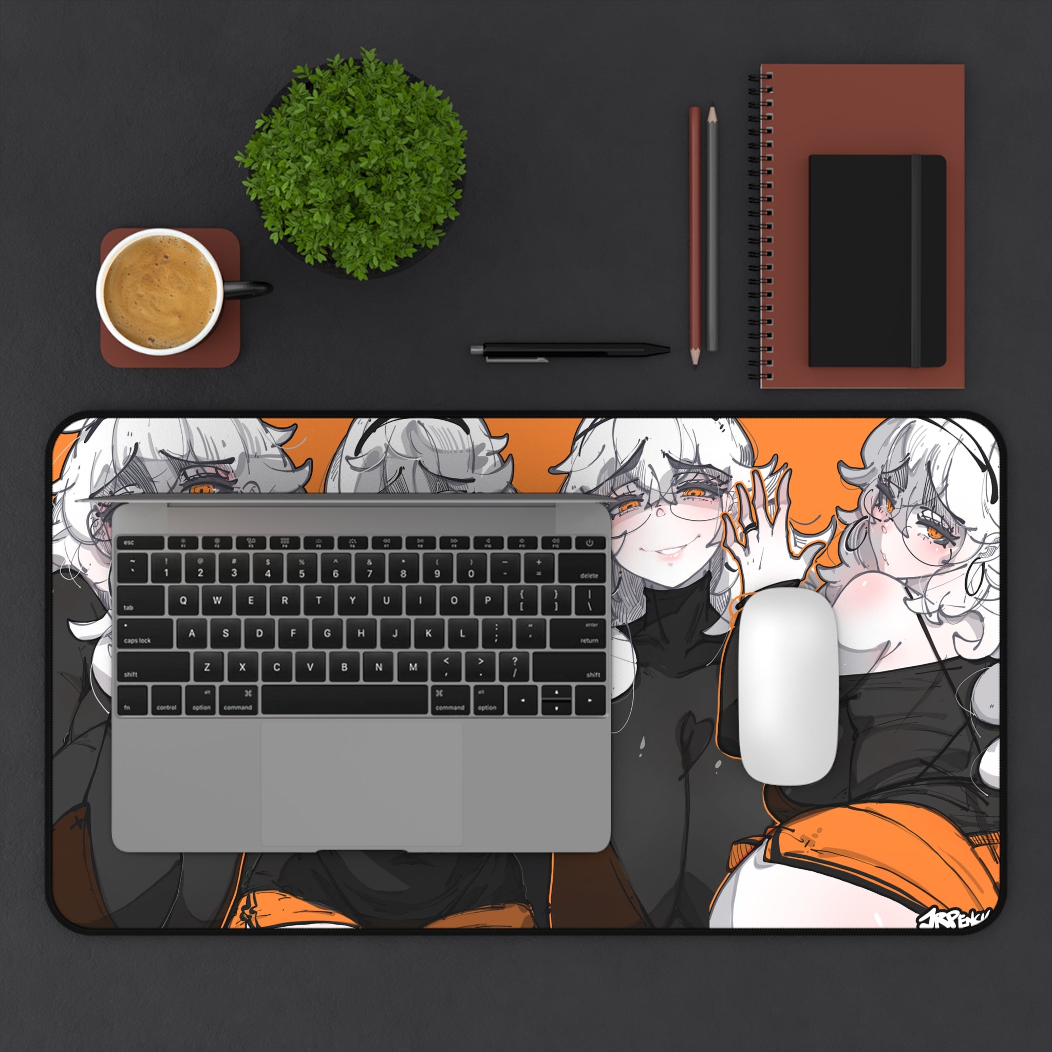 3258 - 橙壁纸 / orange wallpaper v1 Desk Mat