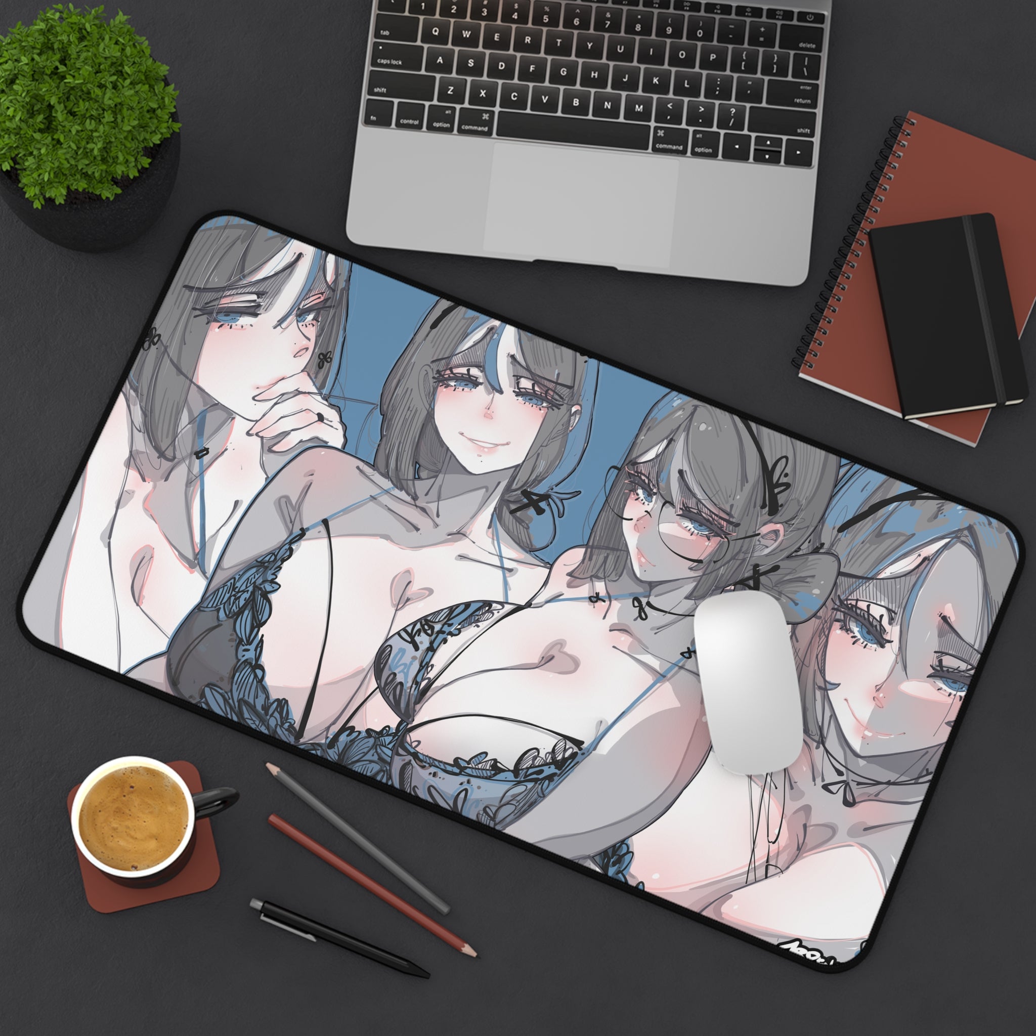 3228 - 蓝壁纸 / blue wallpaper v2 Desk Mat