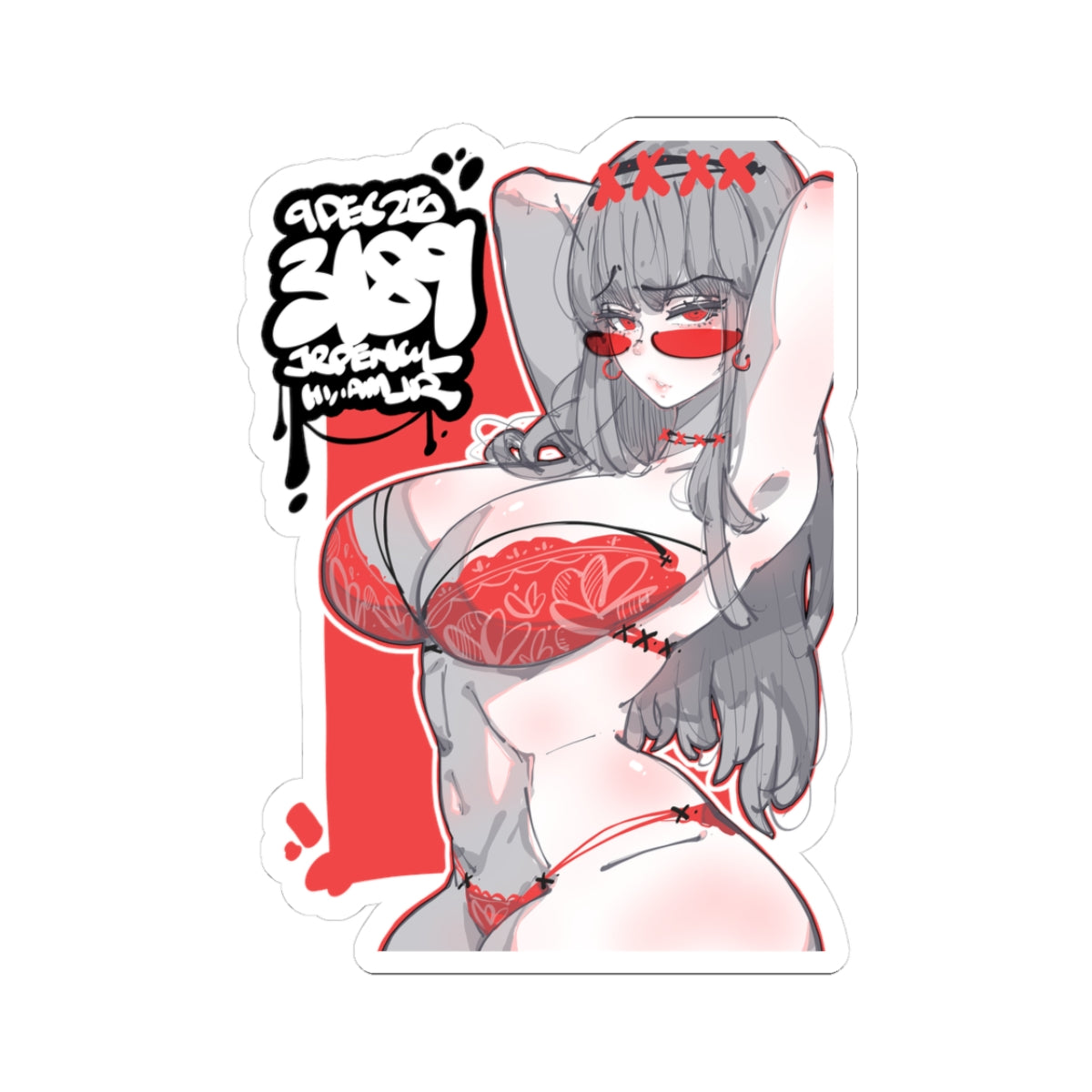 3189 - 红 / red v2 Stickers