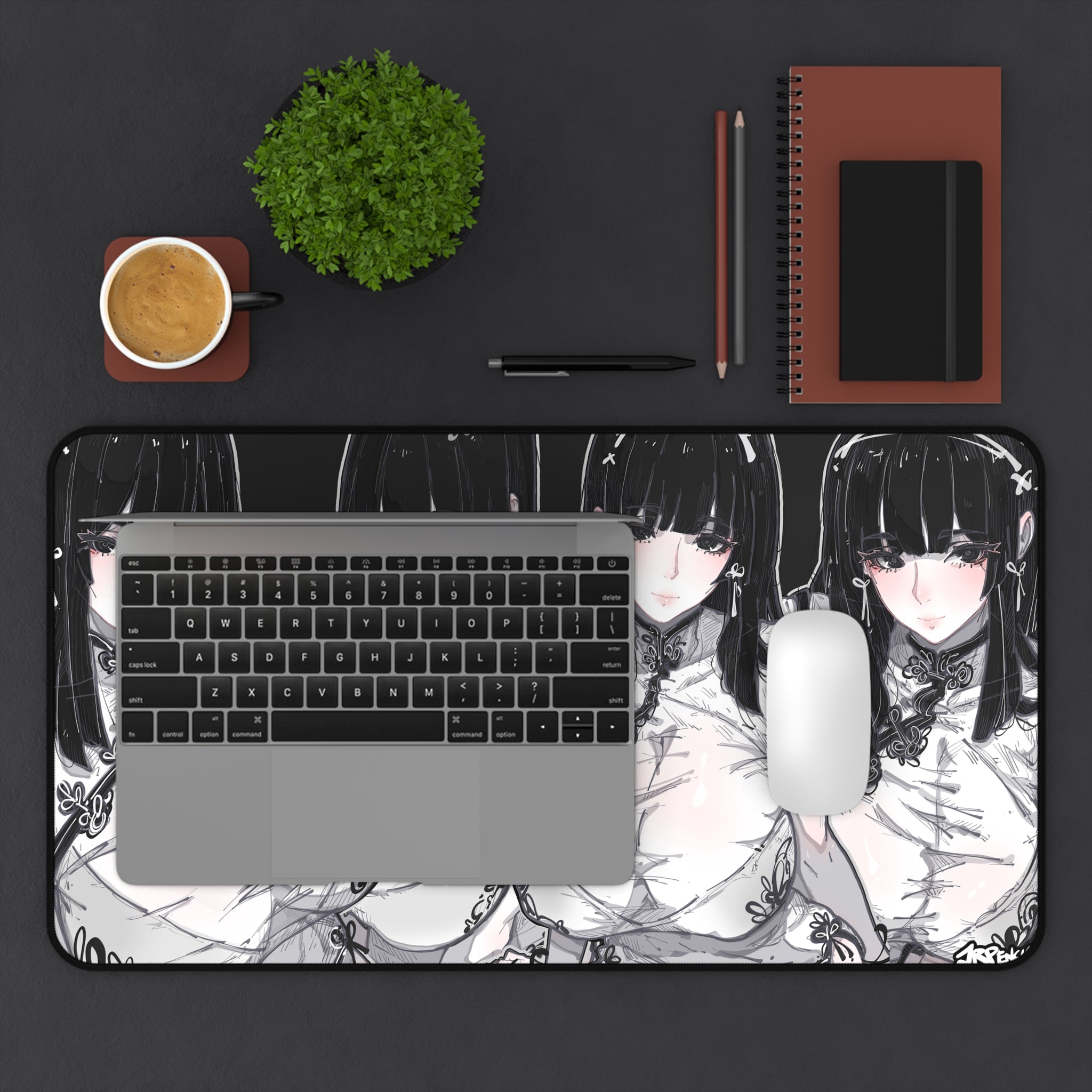 3278 - 黑壁纸 / black wallpaper v1 Desk Mat