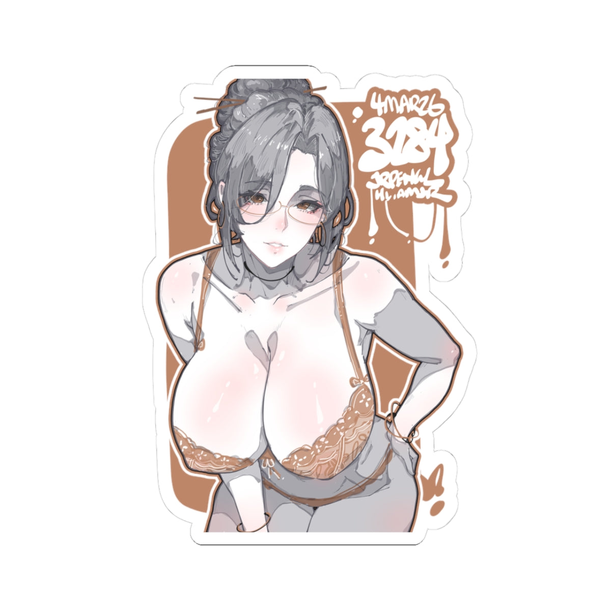 3284 - 褐 / brown v2 Stickers