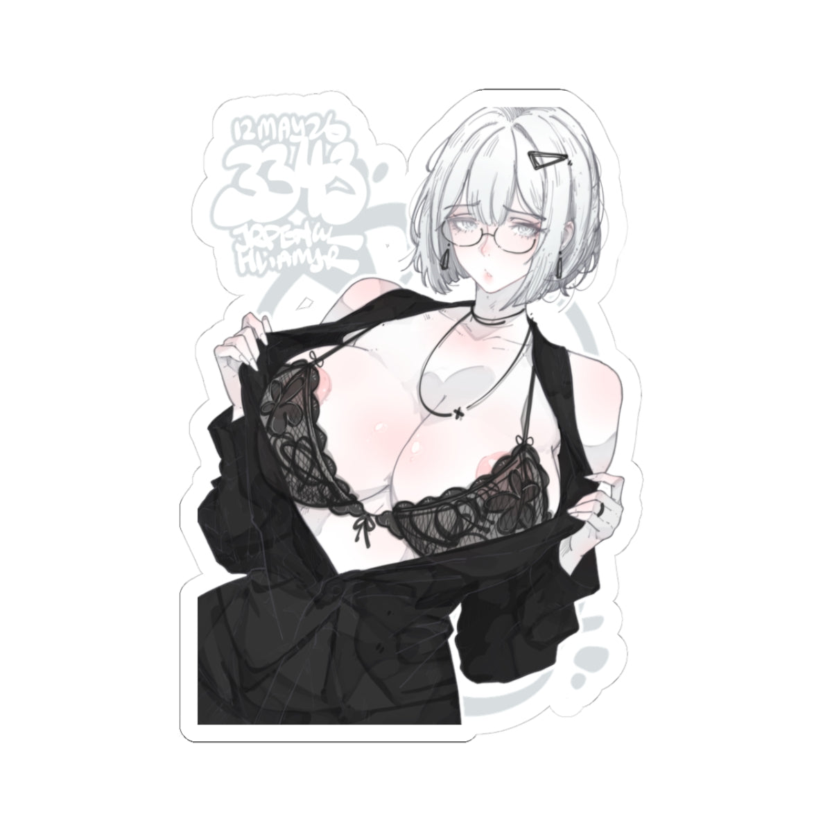 3343 - 灰/ grey v2 Stickers