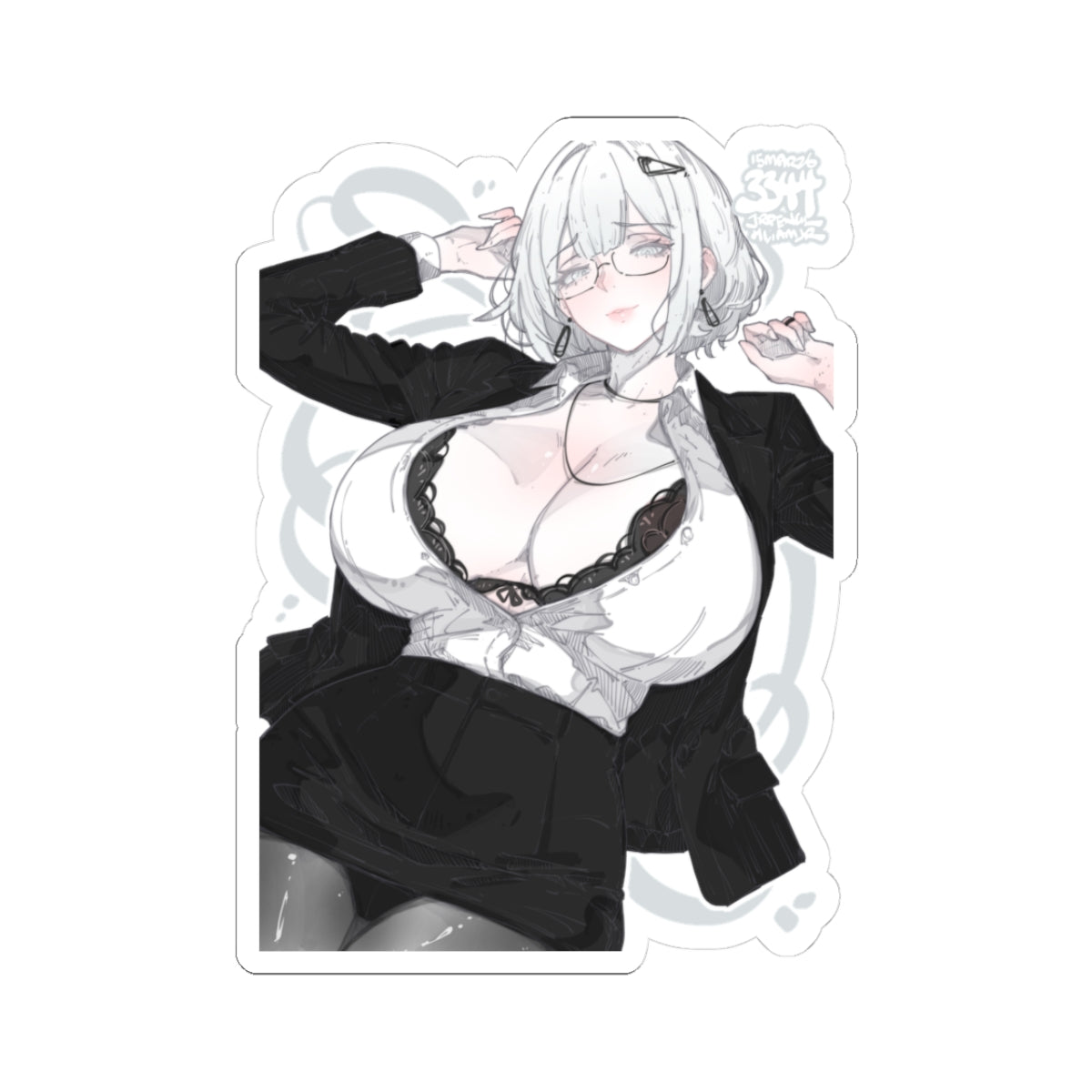 3344 - 灰/ grey v1 Stickers