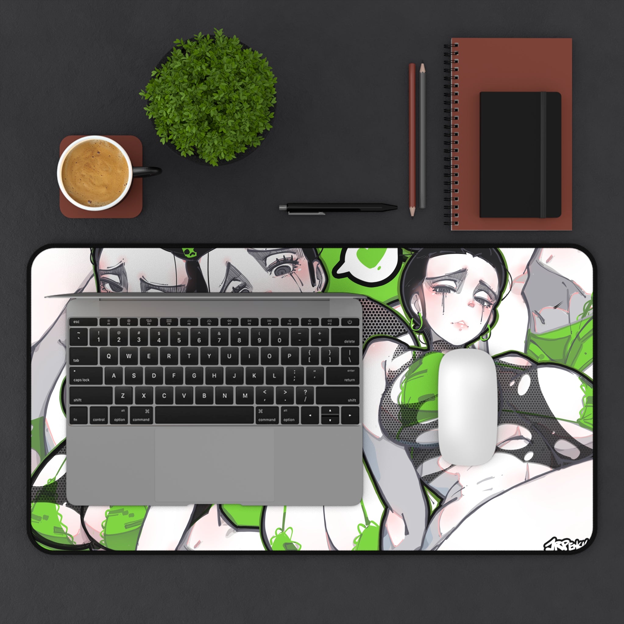 3079 - 绿壁纸 / green wallpaper v2 Desk Mat