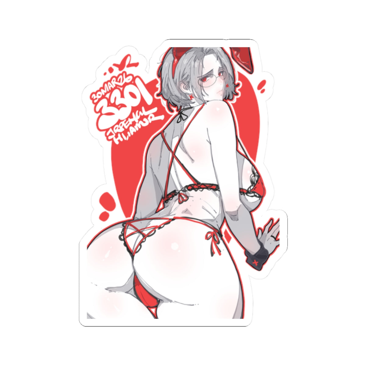 3301 - 红 / red v2 Stickers