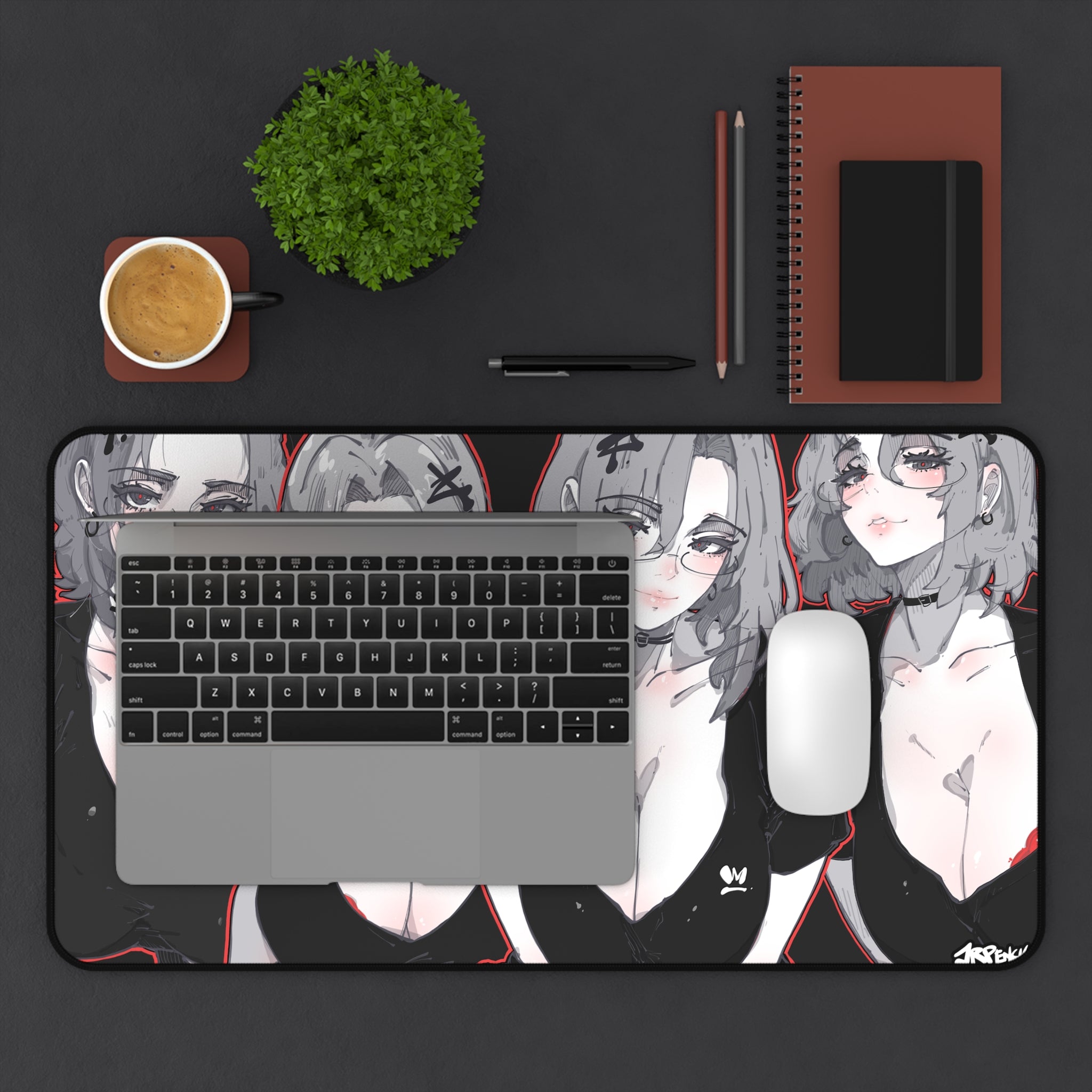 3257 - 红壁纸 / red wallpaper v1 Desk Mat