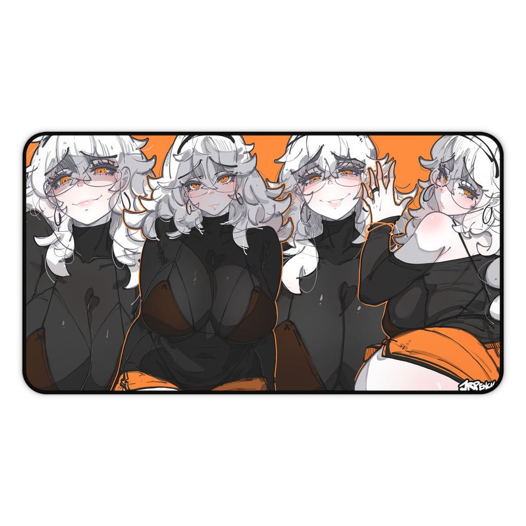 3258 - 橙壁纸 / orange wallpaper v1 Desk Mat